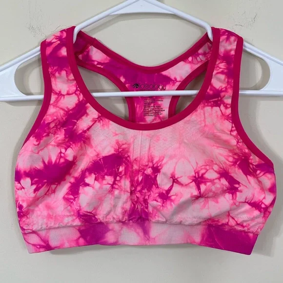 Ideology Pink Tie-Dye Sports Bra XL - Picture 3 of 5